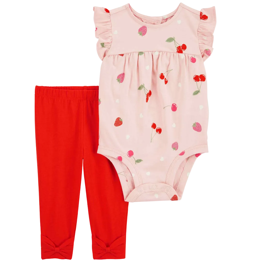 Conjunto Flores e Morango Carter's | Roupa Infantil Feminina