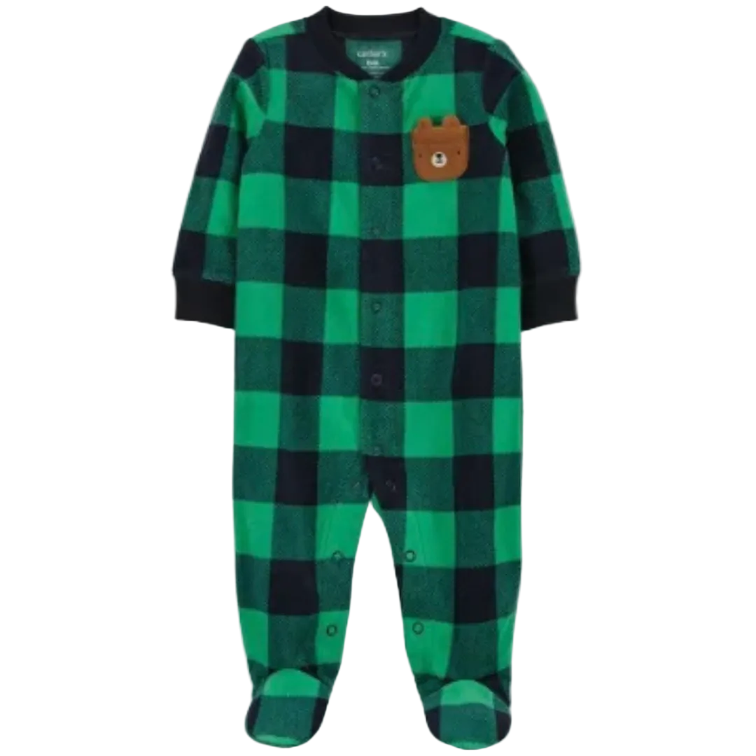 Macacão Xadrez Verde com Blusa Carter's | Conjunto Infantil