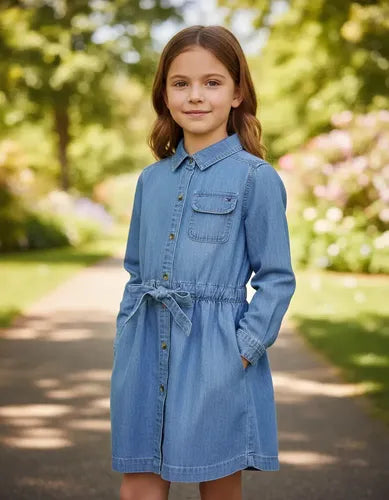 Vestido Jeans Tommy Hilfiger Infantil 4–5 Anos | Estilo e Conforto