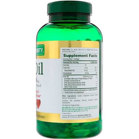 Fish Oil 1200mg 200 Cápsulas | Suplemento de Ômega-3